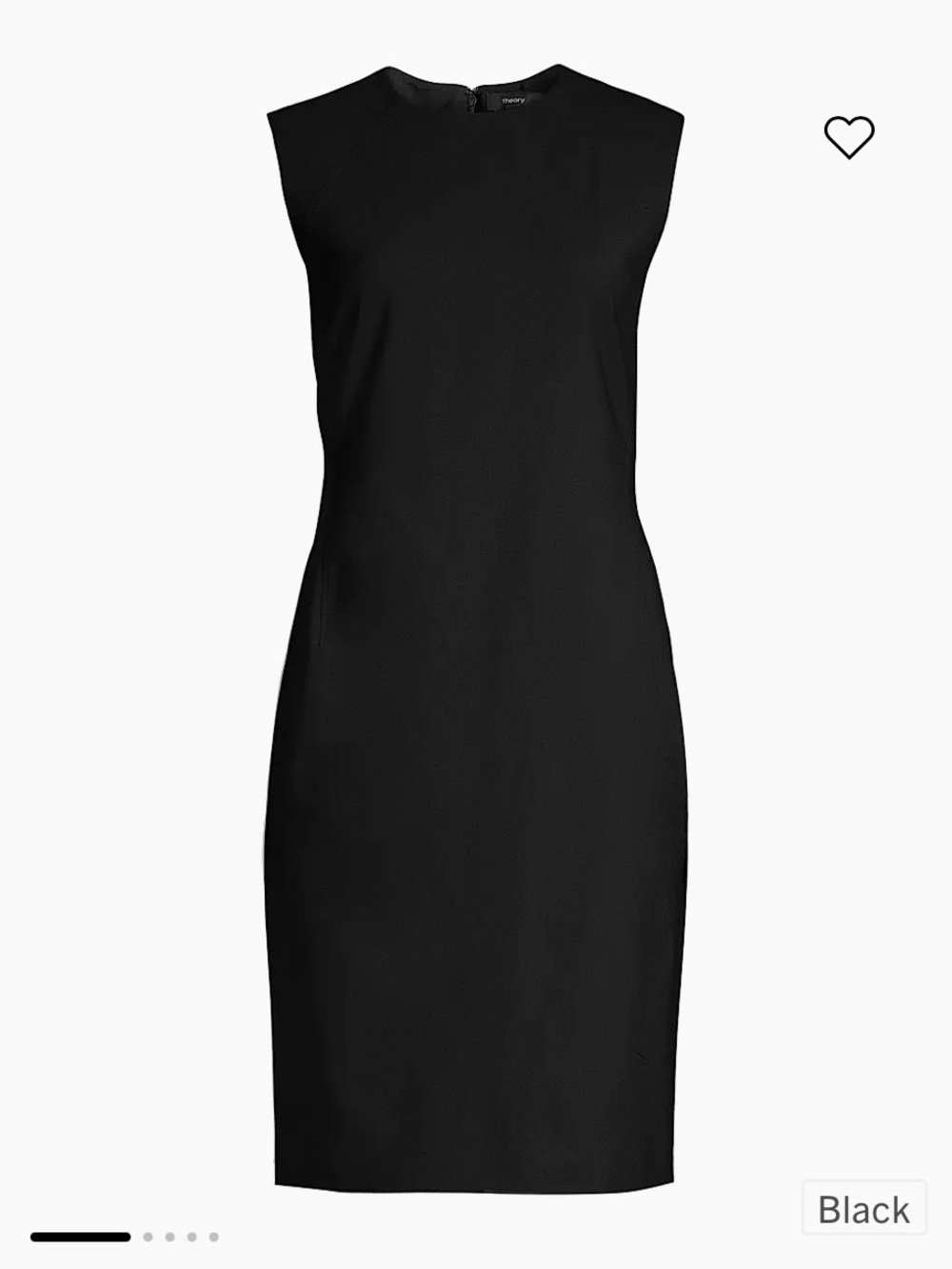 Theory Black Sleeveless Wool Sheath Dress
